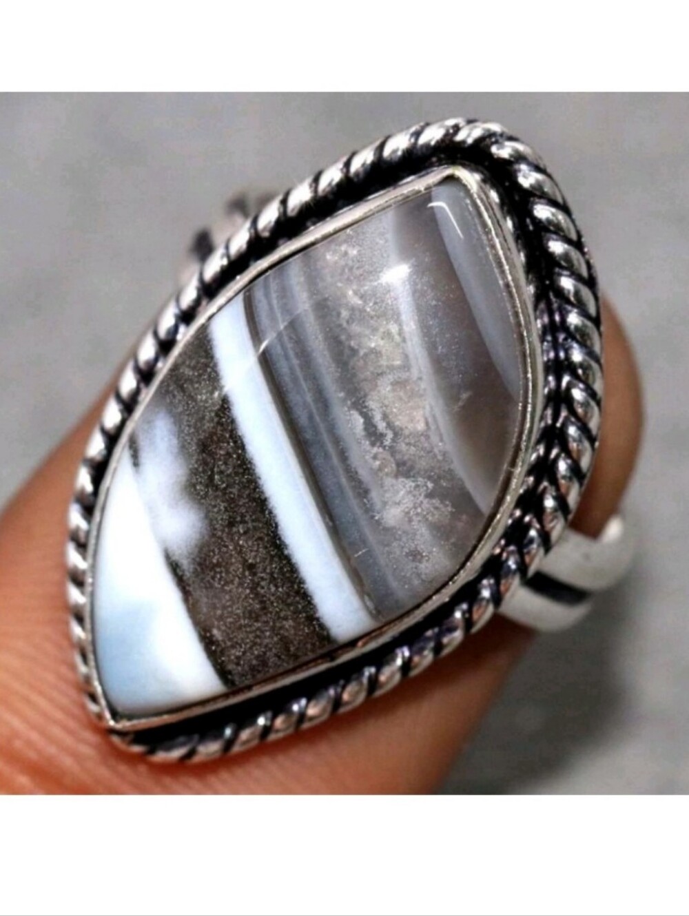 Owyhee Blue Opal Gemstone Jewelry 925 Sterling Silver Handmade Ring